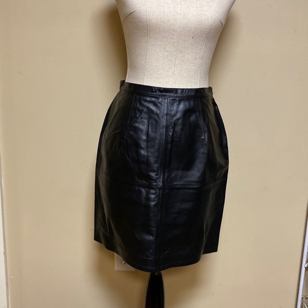 Black Leather Skirt - Shape FX by Newport News